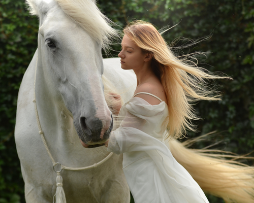 Away on white horse